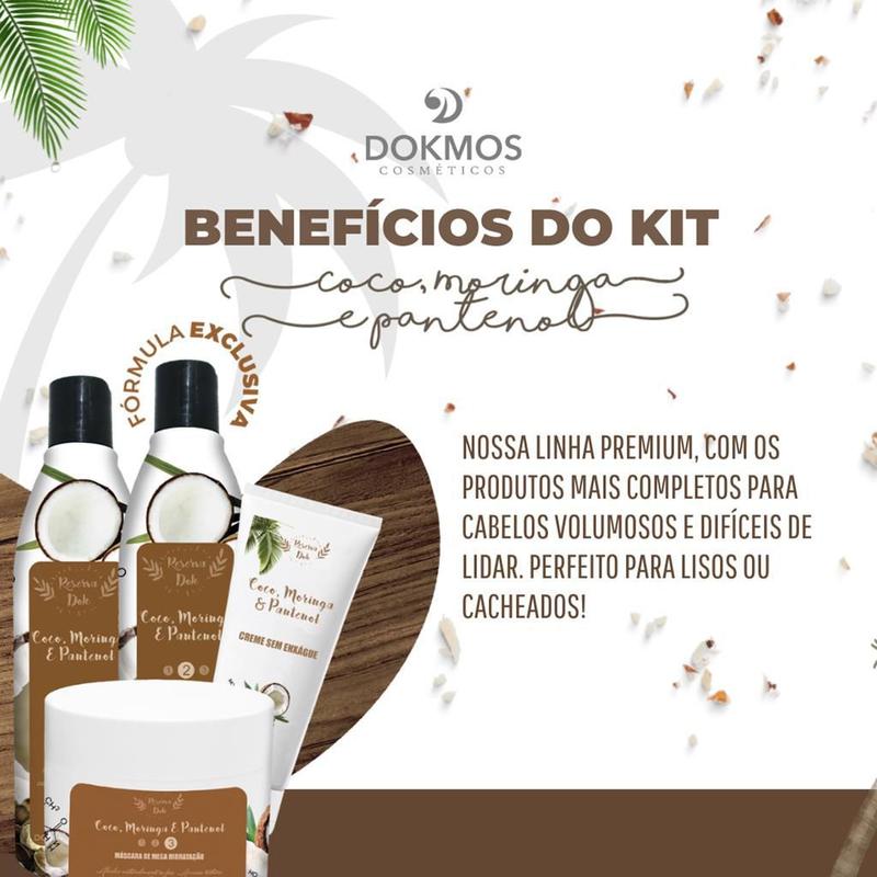 Kit Capilar Nutrição Mega Hidratante Coco Moringa Pantenol